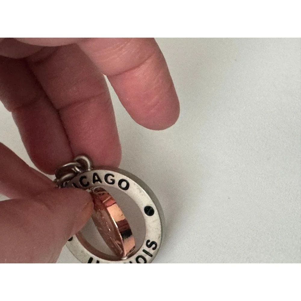 Chicago Illinois Souvenir Keychain Spinning 2004 Lincoln Penny‎ Style Key Ring